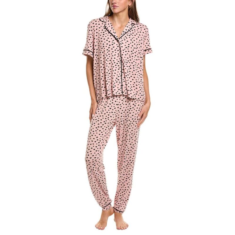 Sanctuary Womens 2Pc Notch Top & Jogger Set, Brown